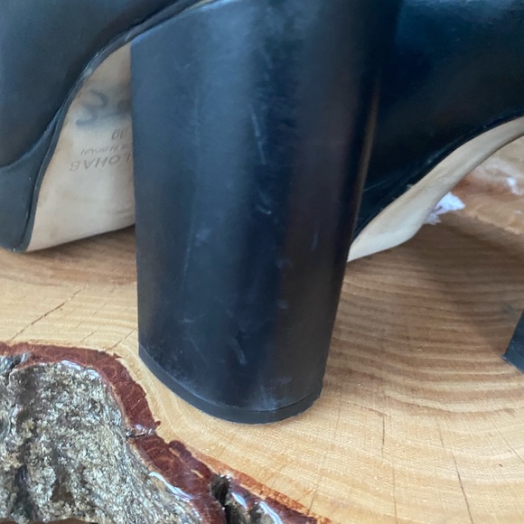 ALOHAS Revolve Clock out clog platform block heel mules black leather Spain - Picture 11 of 12